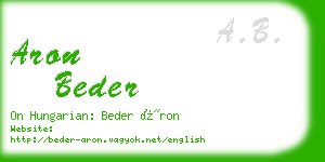 aron beder business card